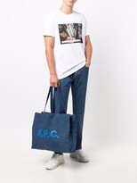 Thumbnail for your product : A.P.C. Logo-Print Denim Tote Bag