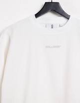 Thumbnail for your product : Collusion Unisex oversized sweatshirt in white cord fabric co