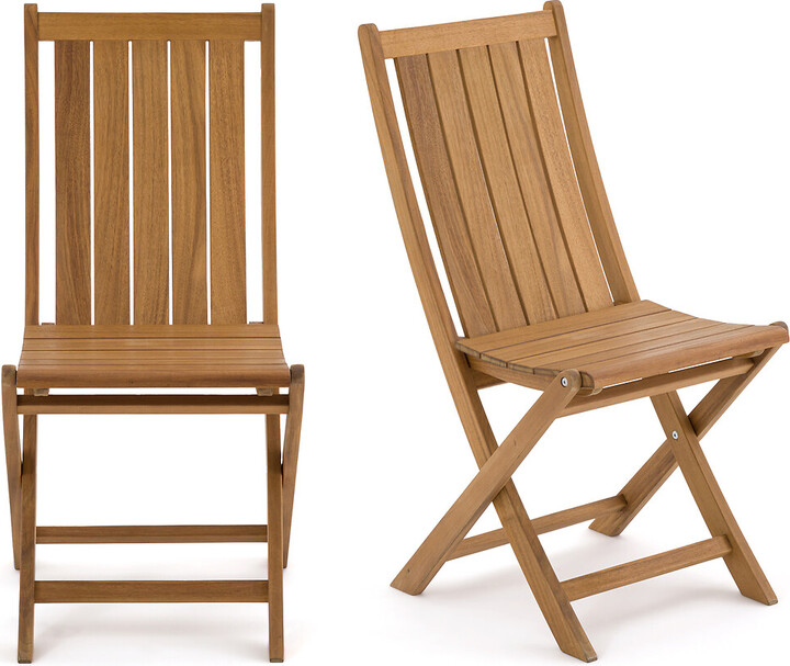 La Redoute Interieurs Set Of Palera Acacia Folding Garden Chairs
