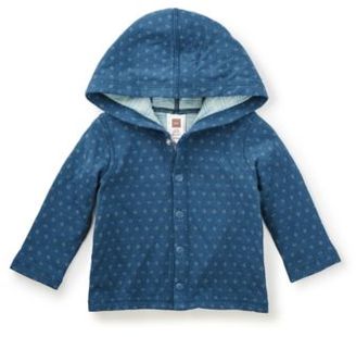 Tea Collection Newborn Reversible Hoodie Jacket in Blue