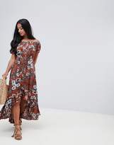 Thumbnail for your product : Bardot Sisters Of The Tribe Petite Button Front Dress With High Low Hem