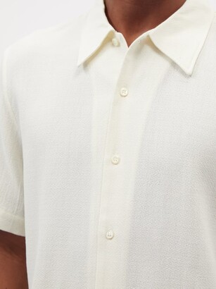 Séfr Rampoua Pleated-yoke Crepe Short-sleeved Shirt - Cream