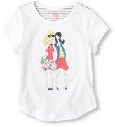 Thumbnail for your product : Children's Place Striped-back graphic tee