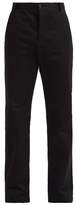 Thumbnail for your product : Balenciaga Mid Rise Straight Leg Cotton Chino Trousers - Mens - Black