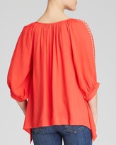 Thumbnail for your product : Karen Kane Embroidered Tassel Tie Top