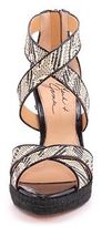 Thumbnail for your product : Mark + James by Badgley Mischka Mark & James Badgley Mischka REZA II BLACK Natural Raffia Leather Wanton Wedges