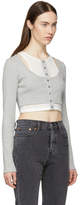 Thumbnail for your product : Alexander Wang T by Grey and Off-White Layered Mixed Media Crop T-Shirt