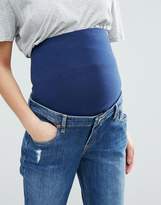 Thumbnail for your product : ASOS Maternity Kimmi Boyfriend Jeans In Roxy Wash With Over The Bump Waistband