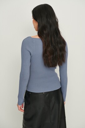 NA-KD Chest Detail Knitted Long Sleeve Sweater