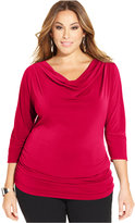 Thumbnail for your product : NY Collection Plus Size Three-Quarter-Sleeve Top