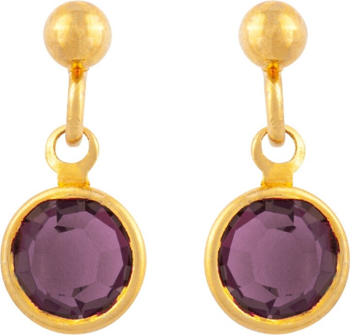 Susan Caplan Vintage 1980s Vintage Amethyst Earrings