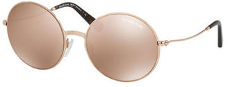 Michael Kors Mirrored Round Metal Sunglasses