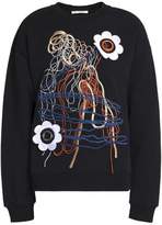 Christopher Kane Floral-Appliquéd Embroidered Cotton-Blend Terry Sweatshirt
