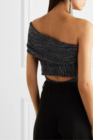 Thumbnail for your product : Alix Aurelia One-shoulder Metallic Stretch-jersey Thong Bodysuit - Black