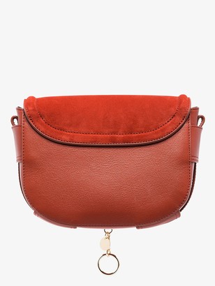 See by Chloe Red suede and leather cross body ring bag