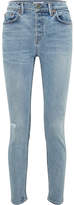 Thumbnail for your product : GRLFRND Karolina Distressed High-rise Skinny Jeans - Mid denim