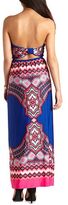 Thumbnail for your product : Charlotte Russe Aztec Print Strapless Maxi Dress