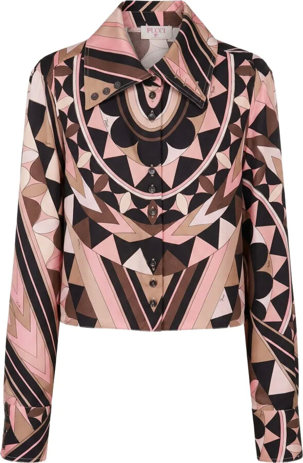 Pucci Geometric-Print Silk Shirt