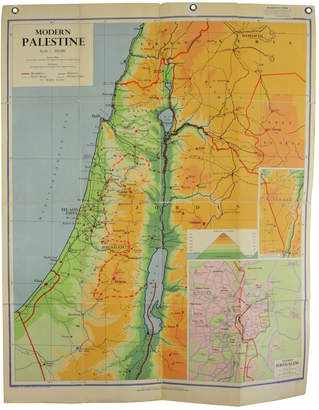 Rejuvenation Mid-Century Denoyer-Geppert Map Book of Modern Palestine