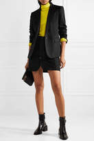 Thumbnail for your product : Helmut Lang Silk Satin-trimmed Canvas Mini Skirt - Black