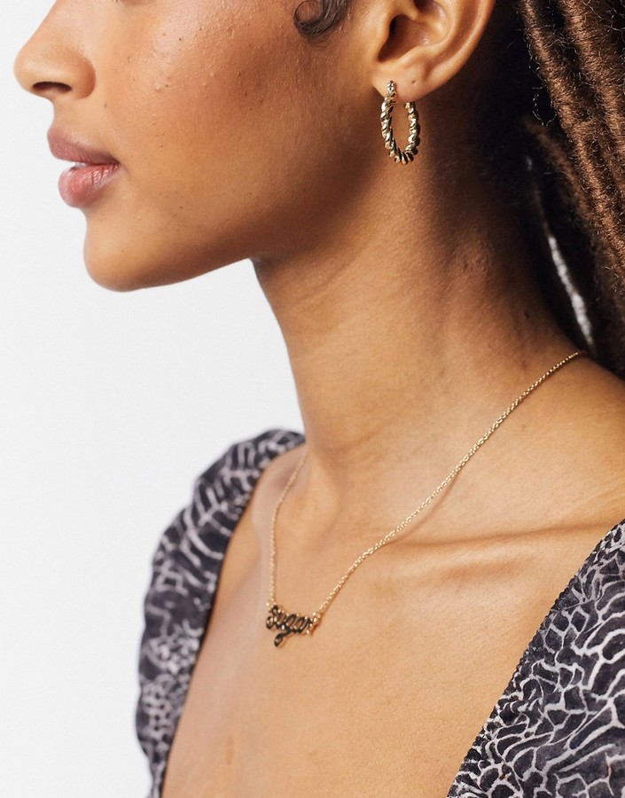 Topshop mini twist hoop earrings in gold - ShopStyle