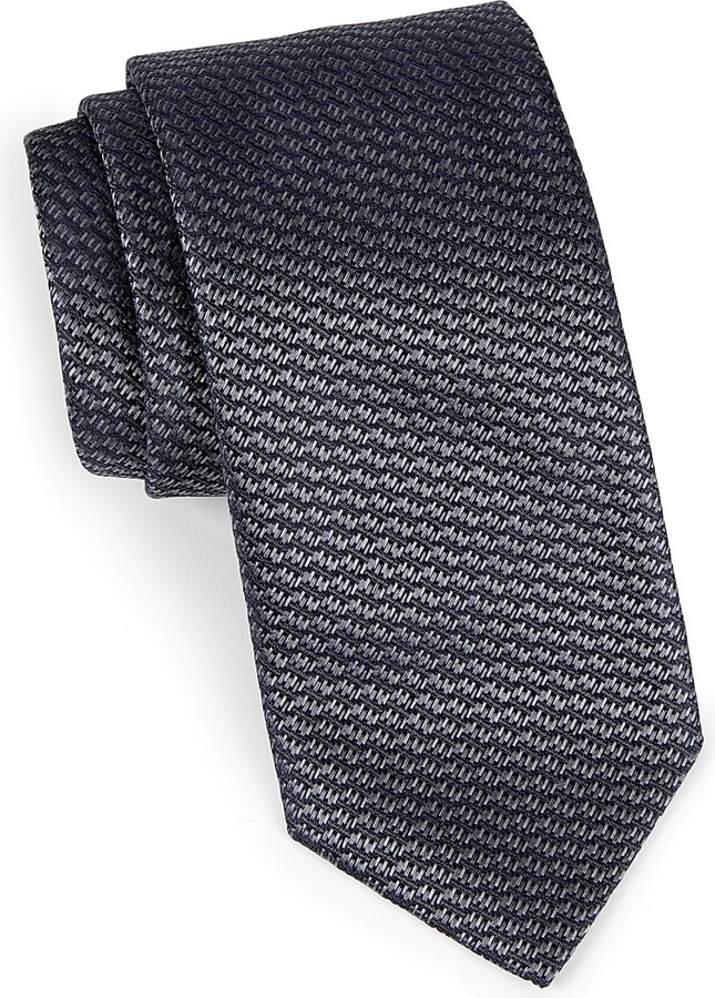 dark grey silk tie
