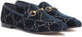 Thumbnail for your product : Gucci Jordaan GG velvet loafers