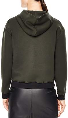 Sandro Polvo Contrast-Color Trim Pin-Embellished Hoodie