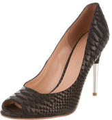 Thumbnail for your product : Sigerson Morrison Embossed Peep-Toe Pumps