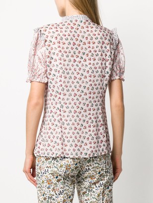 Liberty London Vita mixed-print ruffled blouse