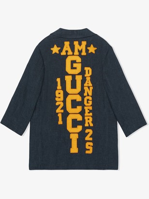 Gucci Children Embroidered Single-Breasted Denim Jacket
