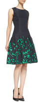 Thumbnail for your product : Oscar de la Renta Sleeveless Printed Flared-Skirt Dress