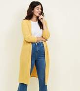 Thumbnail for your product : New Look Curves Mustard Fine Knit Midi Cardigan