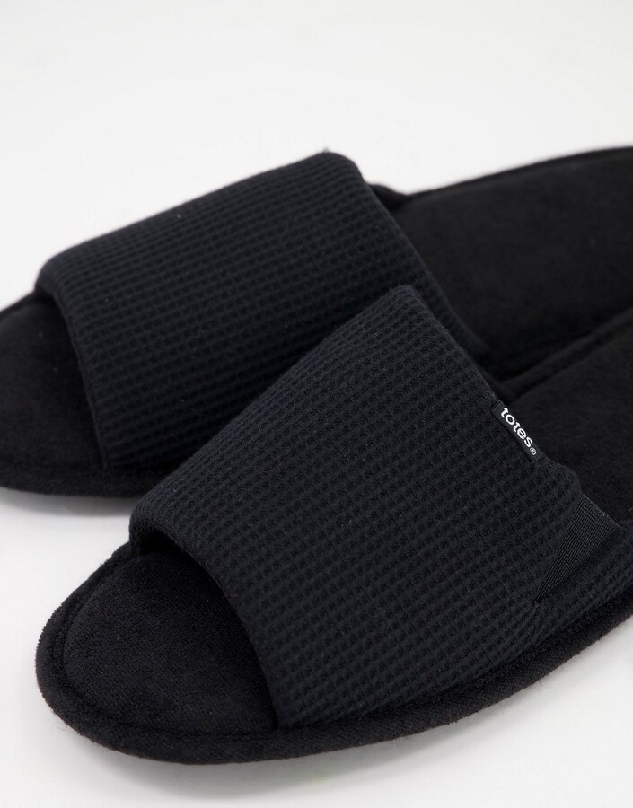 mens open toe mule slippers