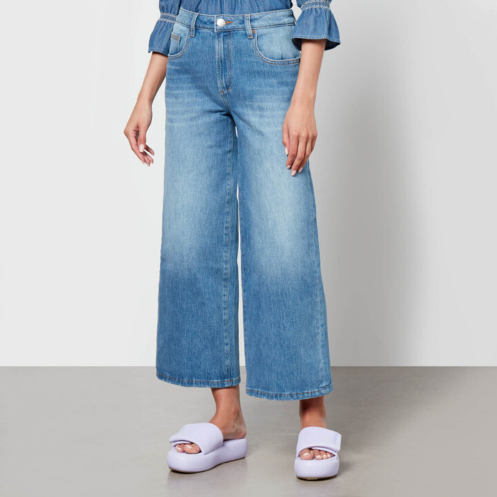 Seventy + Mochi Gracie Cropped Denim Wide-Leg Jeans - ShopStyle