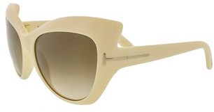 Tom Ford Ft284/s 25f Bardot Ivory Full Rim Cateye Sunglasses.