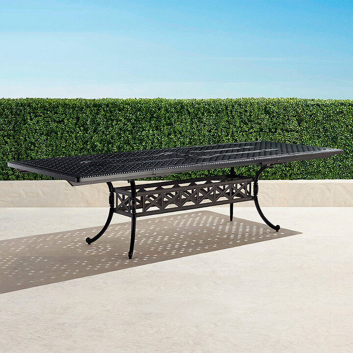 Carlisle Extendable Cast-Top Dining Table in Onyx Aluminum