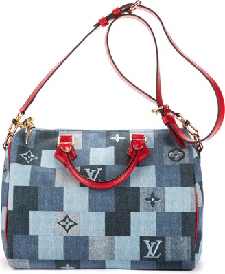 Clutch bag Louis Vuitton Blue in Denim - Jeans - 37281656