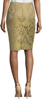Thumbnail for your product : Lafayette 148 New York Two-Tone Floral-Jacquard Pencil Skirt, Sugarcane