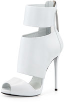 Thumbnail for your product : Giuseppe Zanotti High-Heel Banded Peep-Toe Cage Bootie, White
