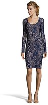 Thumbnail for your product : BCBGMAXAZRIA imperial blue stretch lace 'Vivia' long sleeve dress