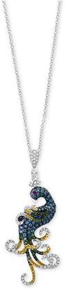Effy Bella Bleu by Diamond (1-1/10 ct. t.w.) and Ruby Accent Pendant Necklace in 14k White Gold