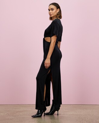 Topshop Women's Black Maxi dresses - Slinky Jersey Cut Out Twist Maxi Dress
