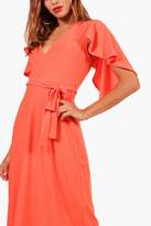 Thumbnail for your product : boohoo Sleeve Wrap Fornt Skater Dress
