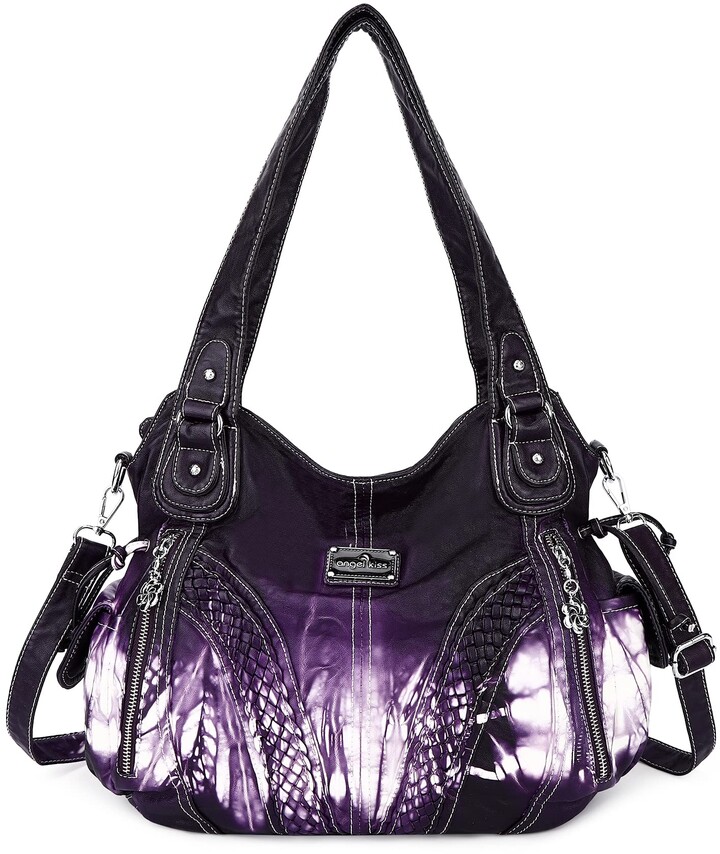 Rose Linda Hobo Purple Purses and Handbags Women Fashion Large Tote Bag  Shoulder Bags Top Handle Satchel Purses Washed Synthetic Leather Handbag  (1555-3Z#58 PURPLE) - ShopStyle