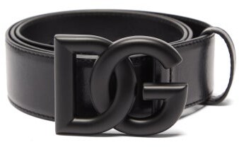 Dolce & Gabbana Logo-buckle Leather Belt - Black - ShopStyle