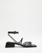 Thumbnail for your product : Topshop Women's Black Heeled Sandals - Pearly Ankle Wrap Flat Sandals