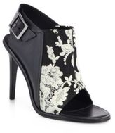 Thumbnail for your product : Tibi Milou Floral-Printed Leather & Cloth Open-Toe Sandals