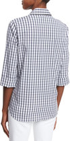 Thumbnail for your product : Lafayette 148 New York Gingham Check 3/4-Sleeve Shirt