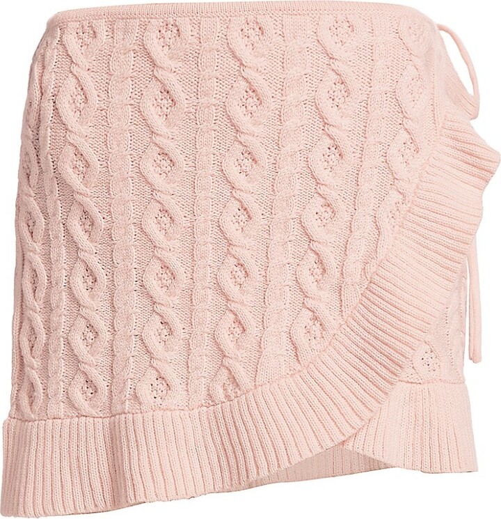 GUIZIO Gemma CableKnit Wrap Miniskirt ShopStyle